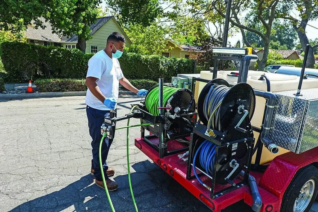  $15 Sewer & Drain’s HotJet II is a hot-water jetting unit capable of producing 4,000 psi at up to 10 gpm. “It has brought us to a different level in drain cleaning,” owner Valerie McGinnis says. “Now we can clean up to 12-inch-diameter drains and do more commercial work. It has opened up a whole new market for us.”
